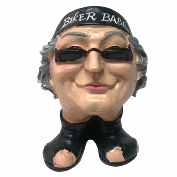 Muggly <br> Face Planter Biker Babe 12”H – Holds 6” Pot – Natural