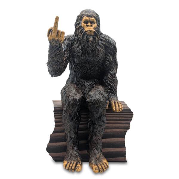 Bigfoot The Rude ‘Flipping The Bird’ Sasquatch Yeti Statue/Figurine Indoor/Outdoor Sculpture for Patio, Deck, Home, Office 10 in H Shelf Sitter Figurine (